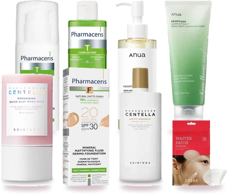 Τα προϊόντα του σετ: T Puri-Sebotonique Normalizing Face Toner, T Sebostatic Day Anti-Acne Normalizing Face Cream SPF 20, Madagascar Centella Air-Fit Suncream Plus SPF50+ PA++++, Heartleaf Pore Control Cleansing Oil, Heartleaf Quercetinol Pore Deep Cleansing Foam, Master Patch Intensive Healing Blemish Patches, Madagascar Centella Poremizing Quick Clay Stick Mask