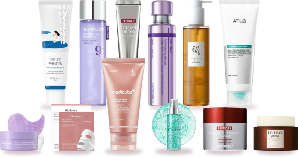 Τα προϊόντα του σετ: No.9+ NAD+ PDRN Glow Boosting Toner, 360 Shot PDRN Active Serum, Peptide 9 Volume Lif-Tox Eye Cream, Madagascar Centella Probio-Cica Enrich Cream, Birch Juice Moisturizing Sun Cream SPF50+ PA++++, Ginseng Cleansing Oil, PDRN Hyaluronic Acid Moisturizing Cleansing Foam, Peptide 9 Volume and Tension Tox Cream Pro, Collagen Night Wrapping Mask, PDRN Hyaluronic Acid Hydrating Capsule Mist, Caviar PDRN Eye Patches, Bio Collagen-Real Deep Mask