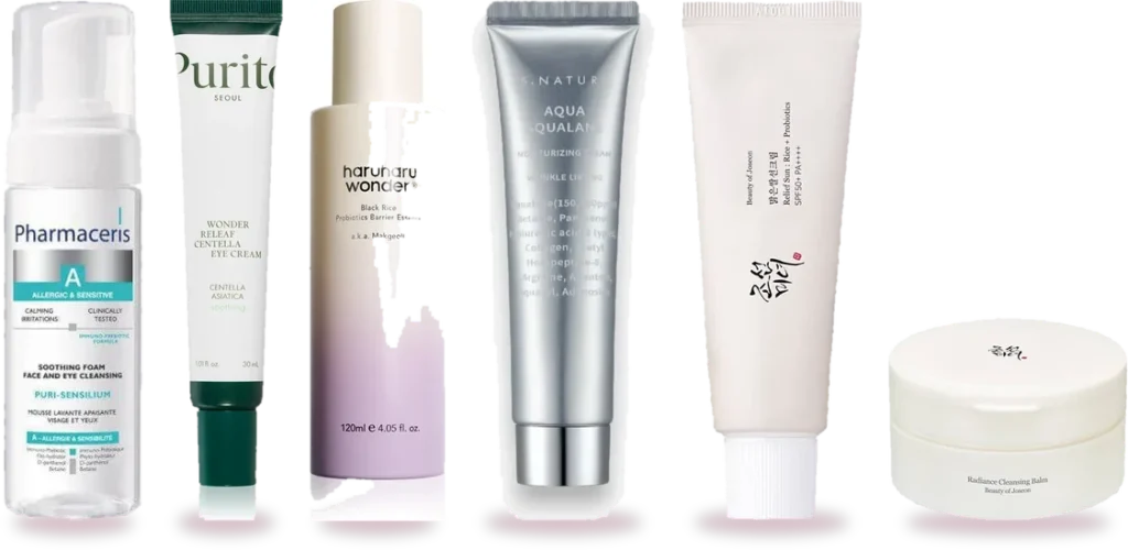 Τα προϊόντα του σετ: Black Rice Probiotics Barrier Essence, Aqua Squalane Moisturizing Cream, Wonder Releaf Centella Eye Cream Unscented, Relief Sun Rice + Probiotics SPF50+, Radiance Cleansing Balm, Puri-Sensilium Soothing Cleansing Foam