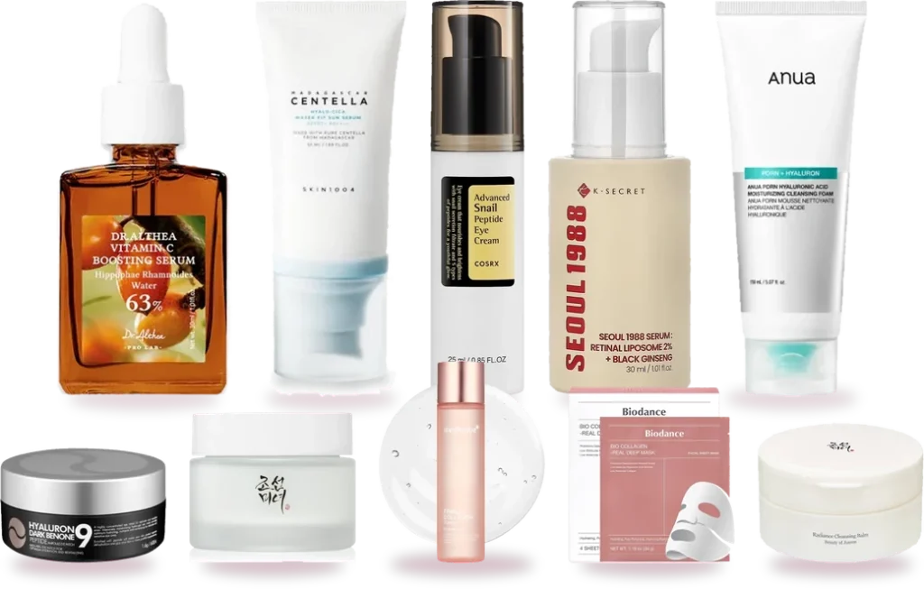 Τα προϊόντα του σετ: Triple Collagen Toner 4.0, Vitamin C Boosting Serum, Dynasty Cream, Advanced Snail Peptide Eye Cream, Madagascar Centella Hyalu-Cica Water-Fit Sun Serum SPF50+ PA++++, Radiance Cleansing Balm, PDRN Hyaluronic Acid Moisturizing Cleansing Foam, SEOUL 1988 Serum: Retinal Liposome 2% + Black Ginseng, Hyaluron Dark Benone 9 Peptide Ampoule Eye Patch, Bio Collagen-Real Deep Mask